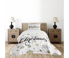 Merry Xmas Snowflake Bedspread Set