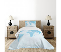 Old Compass Blue Grunge Bedspread Set