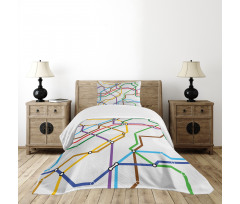 Vibrant Striped Metro Route Bedspread Set