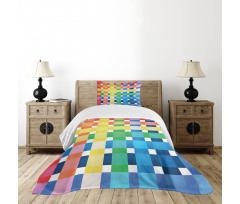 Rainbow Squares Art Bedspread Set