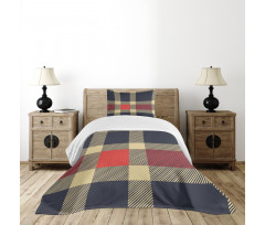 Vintage Plaid Lines Bedspread Set