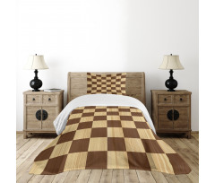 Checkerboard Wooden Bedspread Set