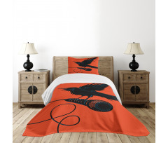 Raven with Microphone Bedspread Set