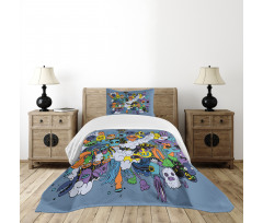 Funky Monsters Society Bedspread Set