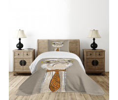 Funny Hipster Ostrich Bedspread Set