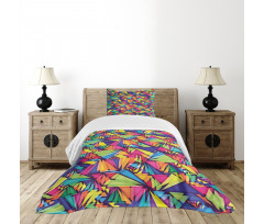 Geometric Triangles Art Bedspread Set