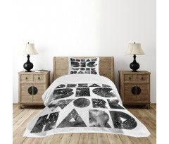 Words with Galaxy Stars Bedspread Set