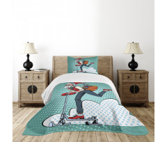 Pop Art Hipster Santa Bedspread Set