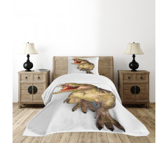Roaring Vivid T-Rex Bedspread Set