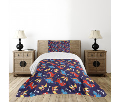 Dino Funny Expressions Bedspread Set