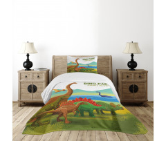 Dino Park Alive Theme Bedspread Set