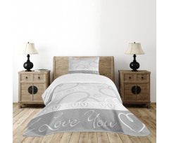 Doodle Hearts Love Bedspread Set