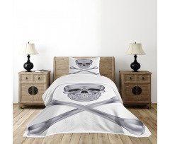 Vivid Skull Crossbones Bedspread Set