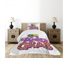 Fluffy Feathers Mask Bedspread Set