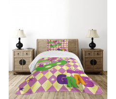 Stars Graphic Mask Bedspread Set