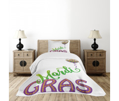 Cartoon Mardi Gras Bedspread Set