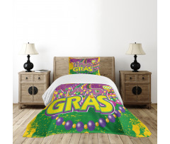 Grunge Beads Letters Bedspread Set