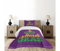 Green Mask Feathers Bedspread Set