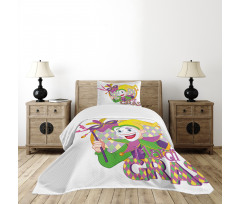 Cartoon Jester Mask Bedspread Set