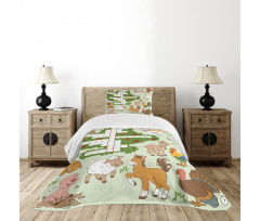 Farm Animals Bedspread Set