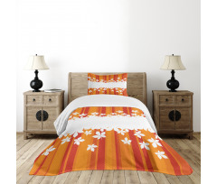 Autumnal Colors Stripes Bedspread Set