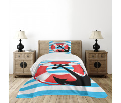 Lifebuoy Anchor Design Bedspread Set