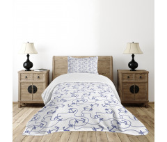 Hand Drawn Anchors Bedspread Set