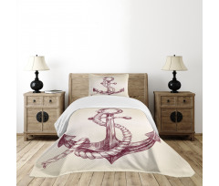 Realistic Marine Design Bedspread Set
