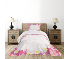 Abstract Hibiscus Nature Bedspread Set