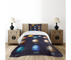 Solar System and Sun Bedspread Set