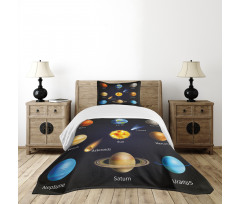 Space Objects Comet Bedspread Set