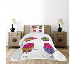 Human Brain Colors Bedspread Set