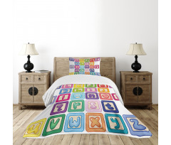 Lower Case Blocks Bedspread Set