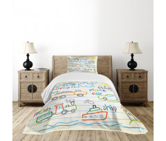 Children Drawing Bedspread Set