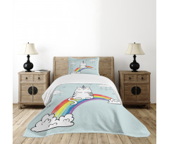 Rainbow Words Art Bedspread Set