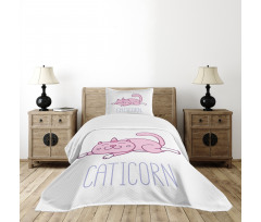 Pink Funny Mascot Bedspread Set