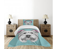 Headphones Music Dog Bedspread Set