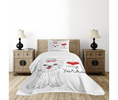 I Love My Yorkie Terrier Bedspread Set