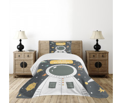 Cosmic Doodle Rocket Bedspread Set