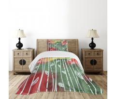 Doodle Leaves Exotic Bedspread Set