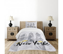 New York Sketch Art Bedspread Set