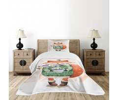 Fox Coffee Bird Bedspread Set