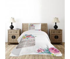 Sketch Bird Cage Bedspread Set