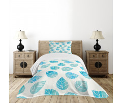 Fallen Blue Leaves Bedspread Set