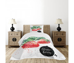 Appetizing Strawberries Bedspread Set