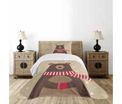 Bear Red Scarf Bedspread Set