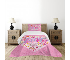 I Love You Sugar Heart Bedspread Set