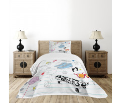 Drawings on a Notebook Bedspread Set