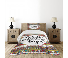 Geometric Aztec Motifs Bedspread Set