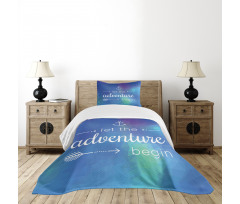 Marine Phrase on Blue Bedspread Set